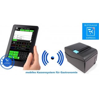Mobiles Kassensystem fr GASTRONOMIE: 10 Touchscreen Terminal, Bondrucker