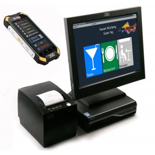 HANDEL Kassen-Set: Express Kasse X2, Bondrucker, Kassenlade 33x33x10cm, Barcodescanner