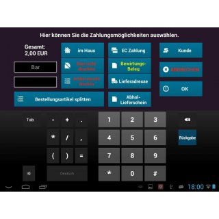 MIETKASSE fr HANDEL: 10 All-in-One Touchscreen Kasse mit integrierten Bondrucker und Kundenanzeige