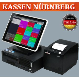 10" Kasse für Handel (generalüberholt): Kassen-Terminal, Bondrucker, Kassenlade, TSE
