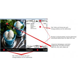 Blitz!Kasse Multimedia Kundendisplay mit Werbung-Funktion