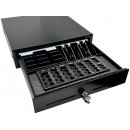 Kassenlade iQCash410MBx mit Münzbrett, 4xSchrägscheinfächern und 2xScheinfächer mit mit Metallklammern RJ-11 41x41x10cm