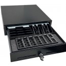 Kassenlade iQCash410MBx mit Münzbrett, 4xSchrägscheinfächern und 2xScheinfächer mit mit Metallklammern RJ-11 41x41x10cm