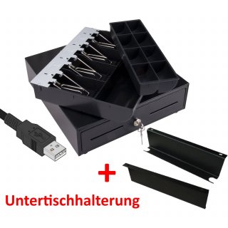 USB Kassenlade iQCash330USB mit Untertischhalterung
