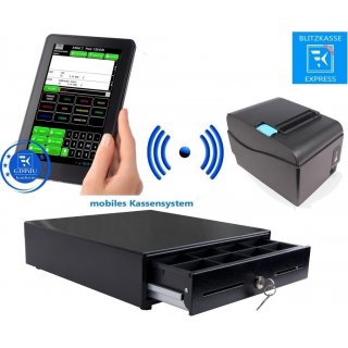 8" Kassensystem für Einzelhandel: Kiosk, Imbiss, Laden / Terminal, Bondrucker, Geldlade