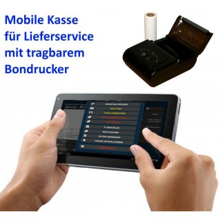 7 Mobile Kasse fr Lieferservice (Blmen, Essen, Getrnke usw.): Terminal, Bondrucker