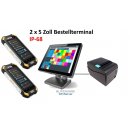 GASTRO Kassensystem mit 2 x IP68 5" Bestellterminal...