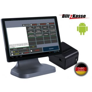 15" Kasse SALON PLUS für Kosmetikstudio, Friseursalon mit Bondrucker, BlitzKasseSALON Software